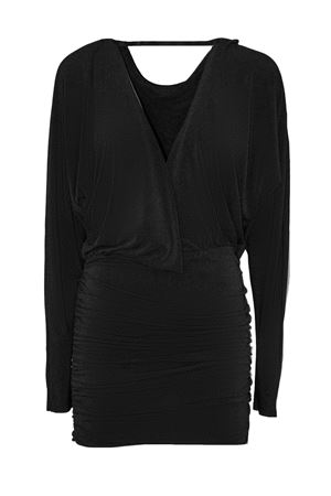 Black Draped Mini Dress THE ANDAMANE | T180127ATJP107999
